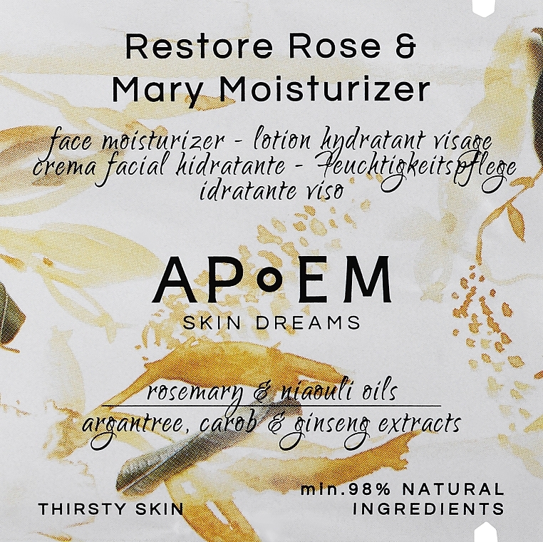 ПОДАРУНОК! Ароматний зволожувальний засіб для обличчя й тіла - APoEM Restore Rose & Mary Moisturizer — фото N1