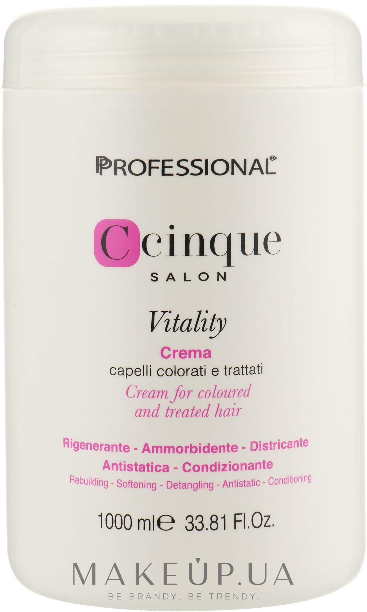 Крем-маска для окрашенных волос - Professional C Cinque Vitality Coloured & Treated Hair Cream — фото 1000ml