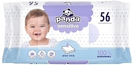 Парфумерія, косметика Серветки вологі з алое "Panda Sensitive", 56 шт. - Bella Baby
