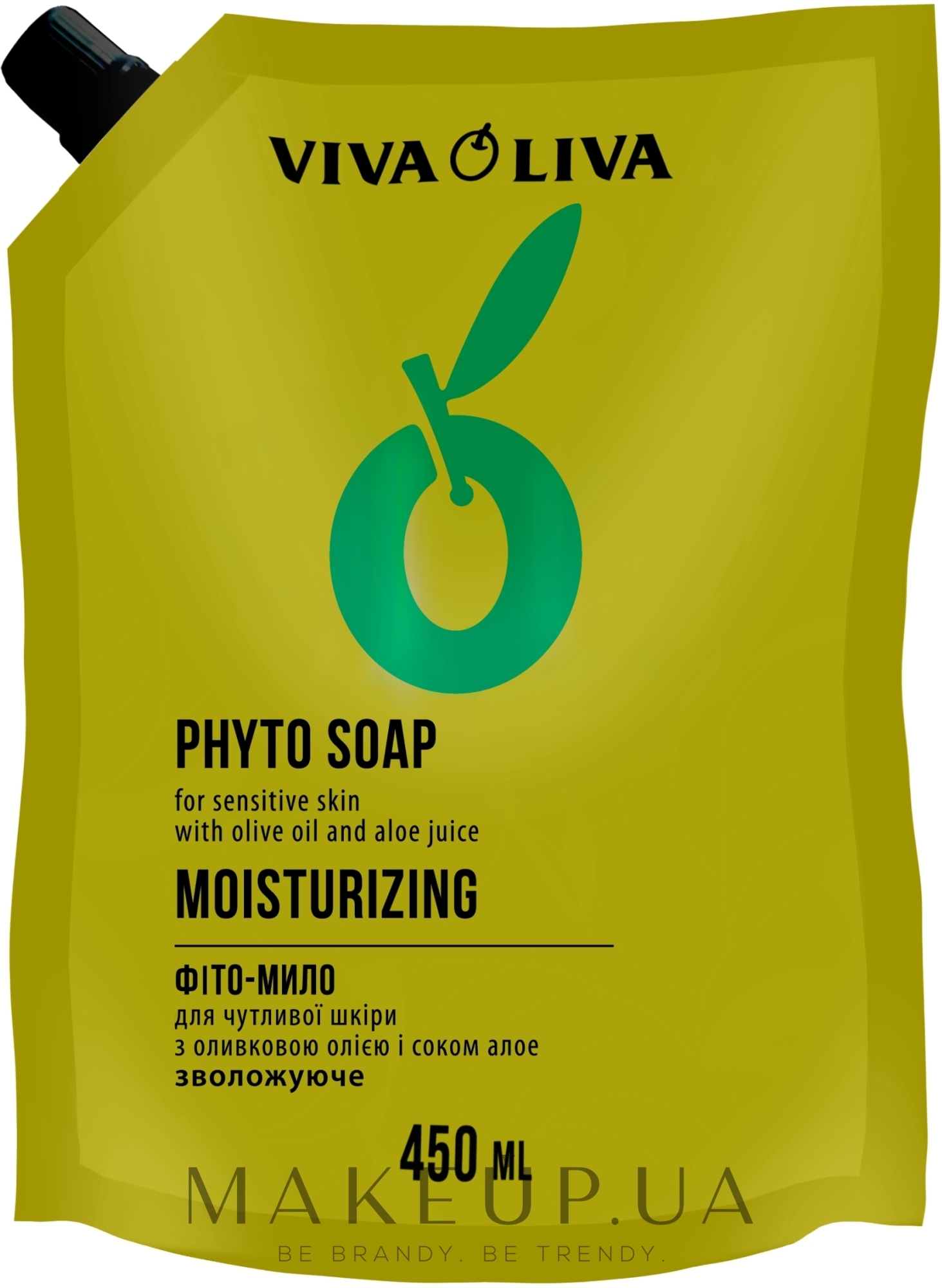 Фито-мыло увлажняющее для чувствительной кожи - Viva Oliva (дой-пак) — фото 450ml