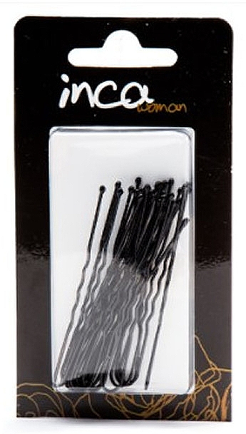 Невидимки для волос, 6 см, черные, 20 шт. - Inca Invisible Bow Hairpins Black — фото N1