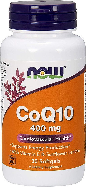 Коензим Q10, 400 мг, 30 гелевих капсул - Now Foods CoQ10 With Vitamin E + Lecithin — фото N1