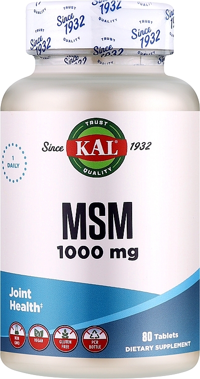 Харчова добавка "Метилсульфонілметан" - Kal MSM 1000 mg — фото N1