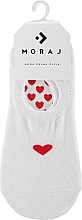 Парфумерія, косметика Жіночі шкарпетки-сліди із сердечком, 1 пара, білі - Moraj