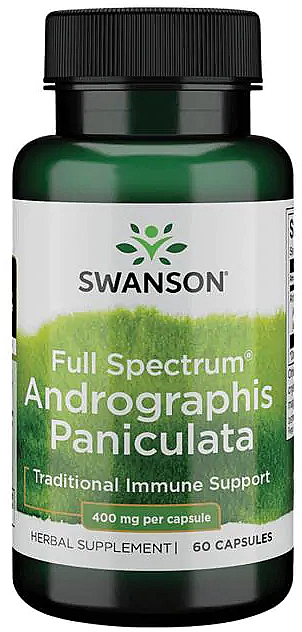 Пищевая добавка "Андрографис Метельчатый", 400 мг - Swanson Full Spectrum Andrographis Paniculata — фото N1