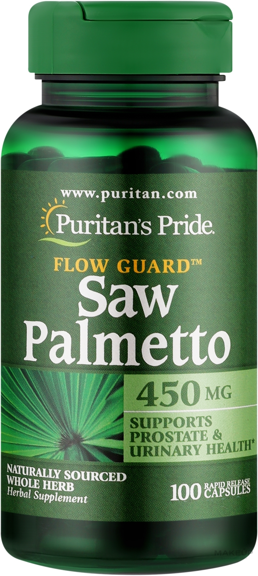 Диетическая добавка для мужчин - Puritan's Pride Saw Palmetto 450mg Capsules — фото 100шт