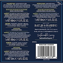 Набор - Baylis & Harding Men's Citrus Lime & Mint 4 Piece Box(hair/body/wash/100ml + sh/gel/50ml + face/wash/100ml + a/sh/balm/50ml) — фото N2