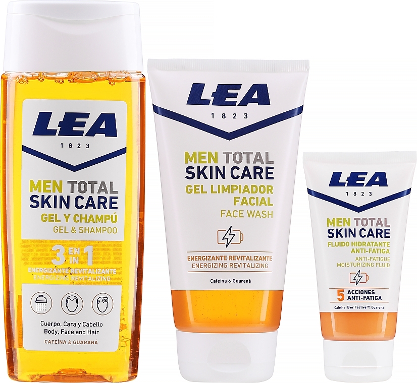 Набір - Lea Men Total Skin Care Energy & Care (sh/gel/300ml + f/wash/150ml + f/fluid/50ml) — фото N2