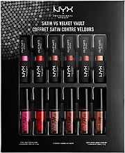 Духи, Парфюмерия, косметика Набор помад для губ - NYX Professional Makeup Satin VS Velvet Vault (lipstick/6x1,6ml + lipstick/6x2,5ml)