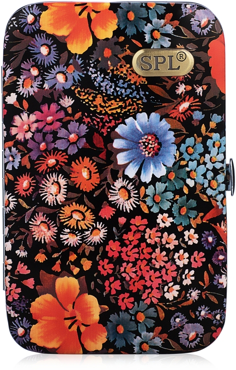 Маникюрный набор, 5 предметов, цветы на черном фоне, 77802 - SPL — фото N3
