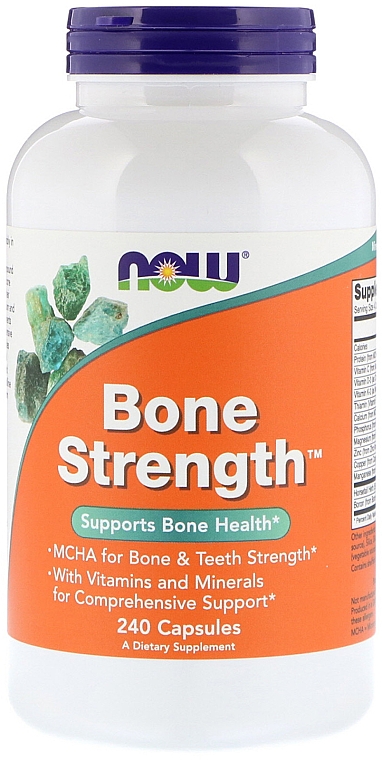 Натуральна добавка для підтримки кісток, 240 капсул - Now Foods Bone Strength — фото N1