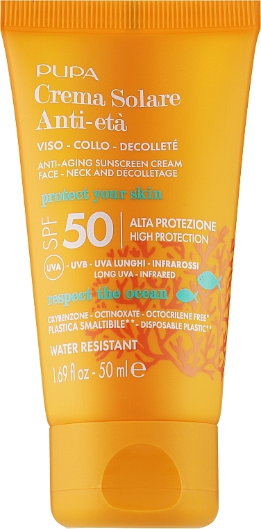 Антивозрастной солнцезащитный крем - Pupa Anti-Aging Sunscreen Cream High Protection SPF 50 — фото N1