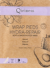 Смягчающая и разглаживающая маска для кожи ступней, натуральная формула - Qiriness Wrap Pieds Hydra-Repair Soft & Smooth Foot Mask — фото N1