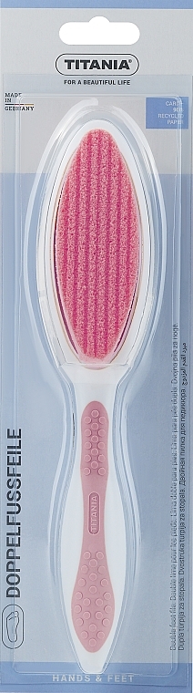Пилочка педикюрна, двостороння, пемза, наждак, світло-рожева - Titania — фото N1