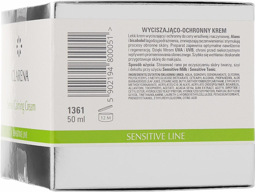 Заспокійливий та захисний крем для куперозної шкіри - Clarena Sensitive Line Sensi Calming Cream — фото N4