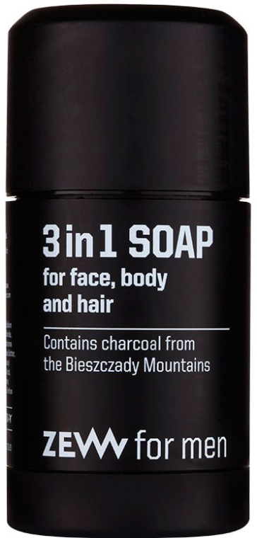 Чоловіче мило 3 в 1 - Zew For Men 3 in 1 Soap For Face Body And Hair — фото N1
