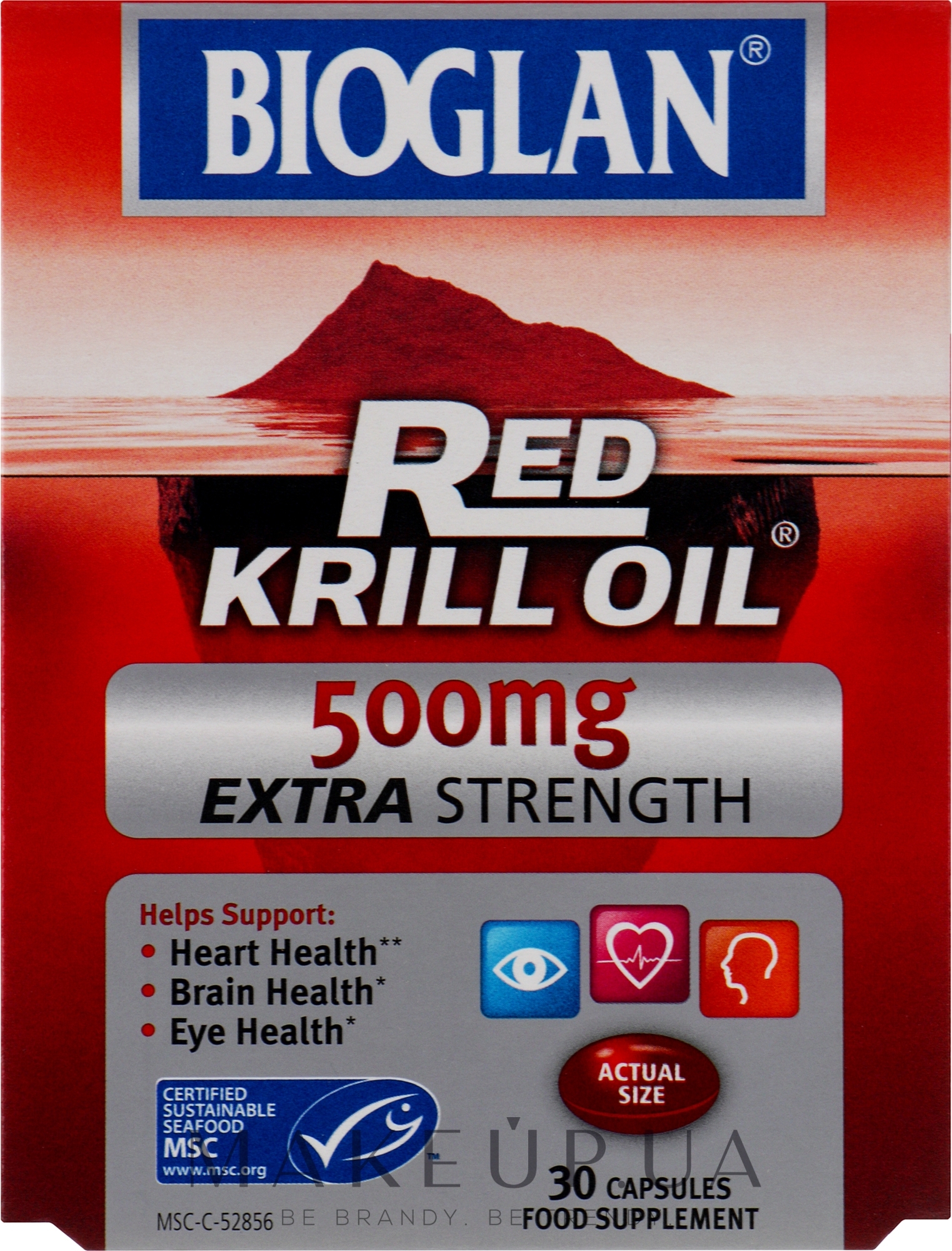 Харчова добавка "Олія червоного крилю Омега-3" - Bioglan Red Krill Oil 500mg Omega-3 — фото 30шт