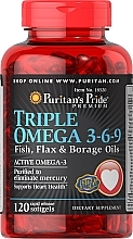 Дієтична добавка "Омега 3-6-9" - Puritan's Pride Triple Omega 3-6-9 Fish, Flax&Borage Oils — фото N1