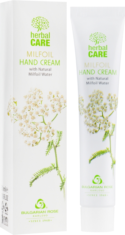 Крем для рук з натуральною водою з деревію - Bulgarska Rosa Milfoil Hand Cream — фото N1