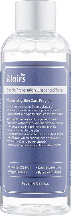 Пом'якшувальний тонер для обличчя - Klairs Supple Preparation Unscented Toner — фото N1