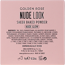 Пудра для обличчя - Golden Rose Nude Look Sheer Baked Powder — фото N3