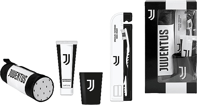 Набор - Naturaverde Football Teams Juventus Oral Care Set (toothbrush/1pc + toothpaste/75ml + acc/2pcs)  — фото N2
