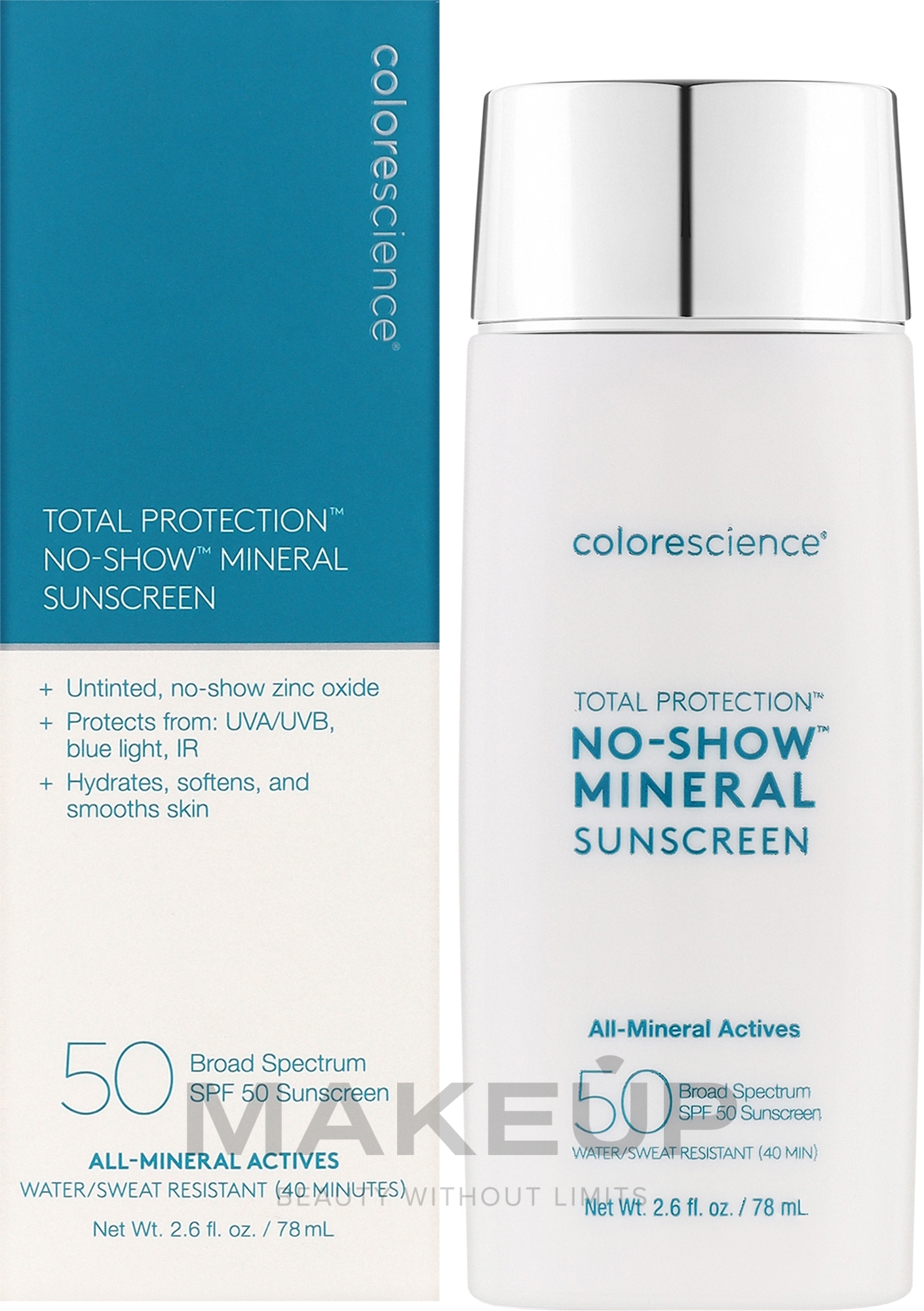 Прозрачный минеральный солнцезащитный флюид - Colorescience Total Protection No-Show Mineral Sunscreen SPF 50 — фото 78ml