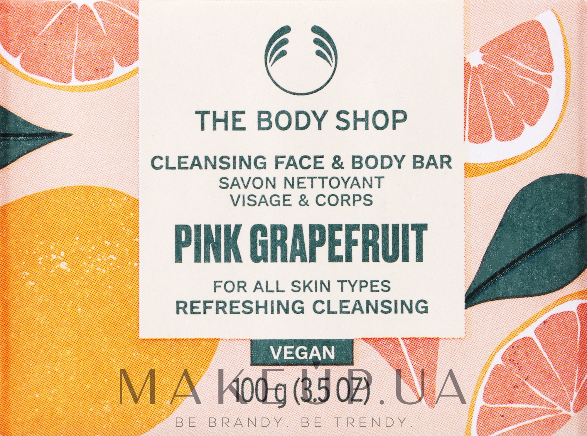 Мило для обличчя й тіла "Рожевий грейпфрут" - The Body Shop Pink Grapefruit Cleansing Face & Body Bar — фото 100g