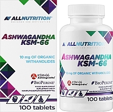 Пищевая добавка "Ашваганда KSM-66", в таблетках - AllNutrition Ashwagandha KSM-66 — фото N2