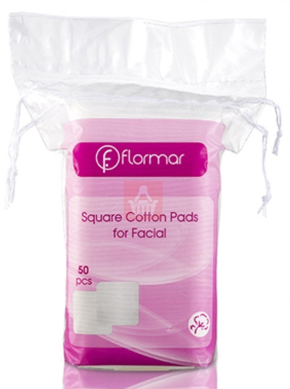 Спонж косметический (ватные диски для лица квадратные) - Flormar Square Cotton Pads for Facial — фото N1