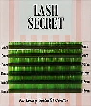 Накладные ресницы, изумрудные, mix, 6 линий (0,07, D, (8-13)) - Lash Secret — фото N1