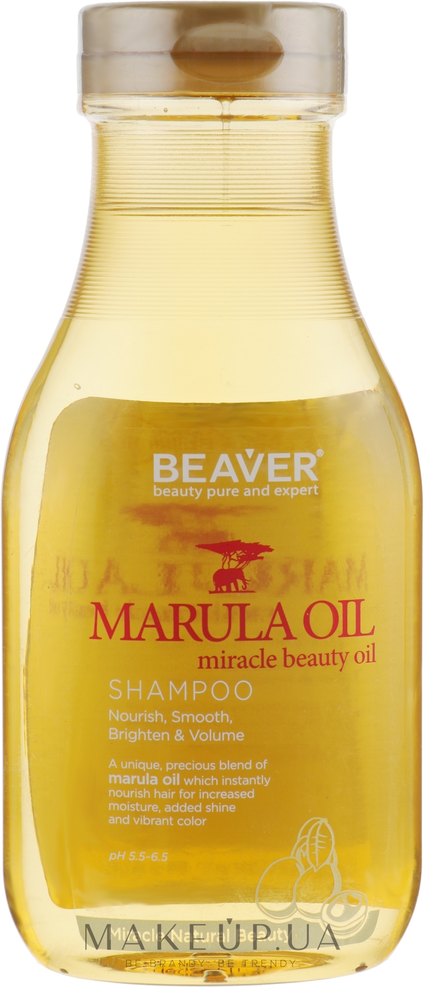 Питательный шампунь для сухих и поврежденных волос с маслом Марулы - Beaver Professional Nourish Marula Oil Shampoo — фото 350ml