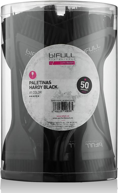 Набор кисточек для краски, черные, 50 шт - Perfect Beauty Bifull Box 50 Paletinas Hardy Black — фото N3