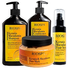 Парфумерія, косметика Набір - Sea of Spa Bio Spa Keratin Macadamia (shm/400ml + cond/400ml + ser/100ml + mask/500ml)