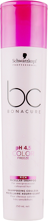 Мицеллярный шампунь - Schwarzkopf Professional BC Bonacure Ph 4.5 Color Freeze Rich Micellar Shampoo — фото N4