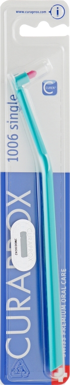 Монопучкова зубна щітка "Single CS 1006", бірюзова з рожевим - Curaprox — фото N1