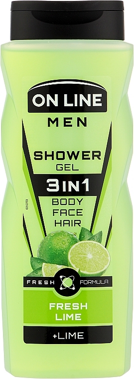 Гель для душу 3в1 - On Line Men Fresh Lime Shower Gel — фото N1