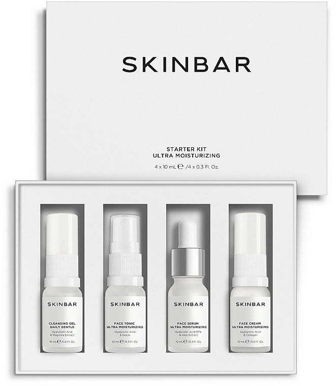 Стартовий набір для щоденного догляду - SKINBAR Starter Kit (gel/10ml + tonic/10ml + serum/10ml + cream/10ml)