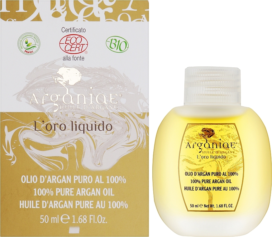 Чистое 100% органическое аргановое масло - Arganiae L'oro Liquido — фото N4