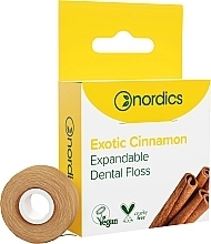 Парфумерія, косметика Зубна нитка 30 м, зі смаком кориці - Nordics Expandable Dental Floss Exotic Cinnamon