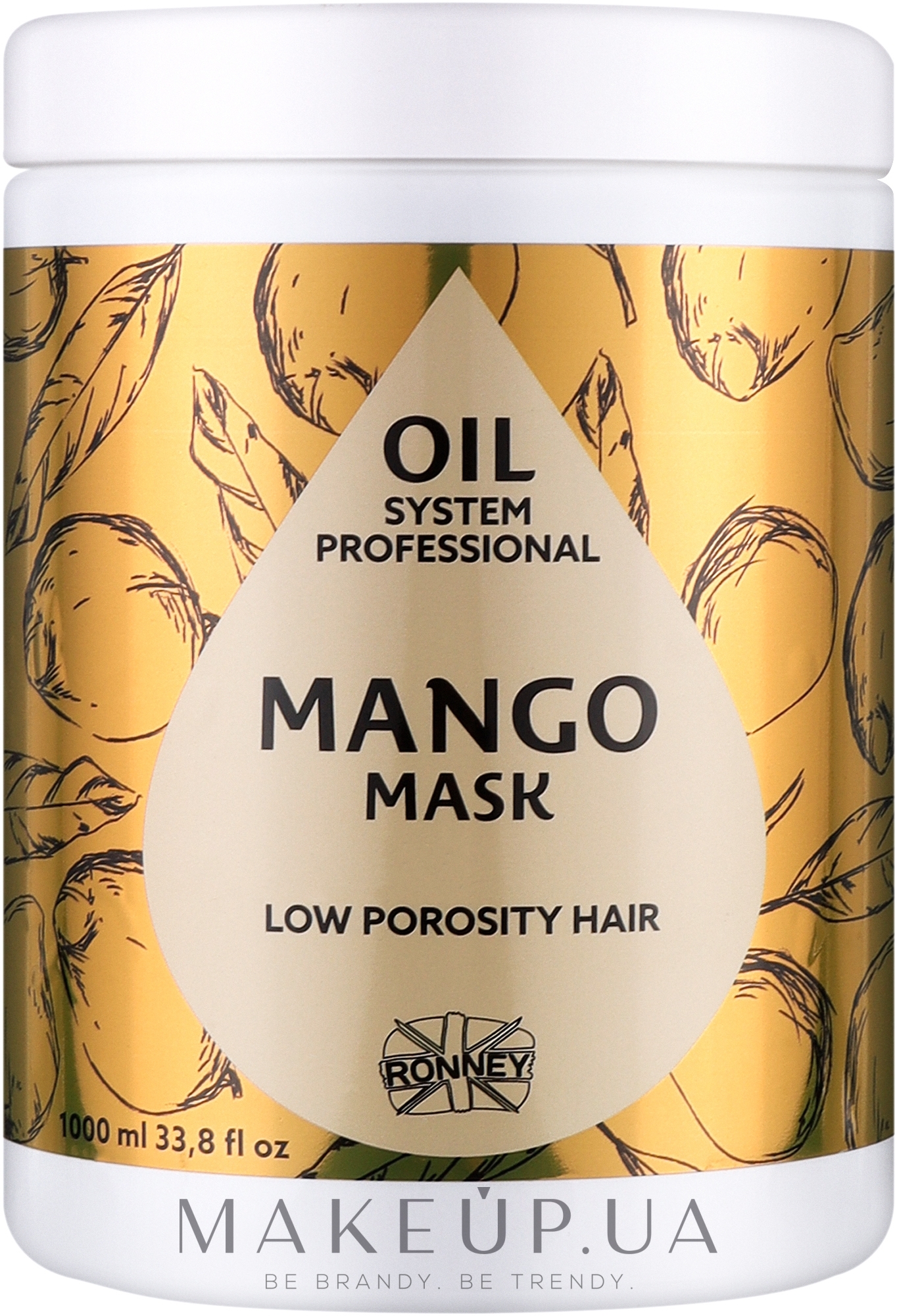 Маска для низькопористого волосся з олією манго - Ronney Professional Oil System Low Porosity Hair Mango Mask — фото 1000ml