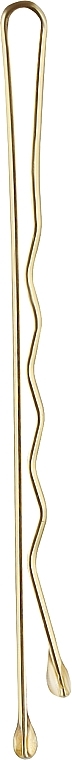 Невидимки для волосся хвилясті з двома кульками металеві 50 мм, золото - Cosmo Shop — фото N2