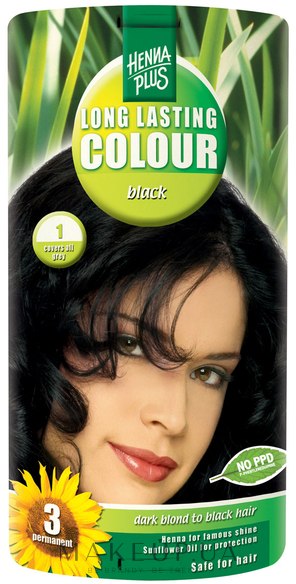Стойкая краска для волос - Henna Plus Long Lasting Colour — фото 1 - Black