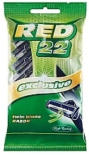 Одноразовий станок для гоління, 5 шт. - Mattes Red 22 Exclusive Twin Blade Razor — фото N1