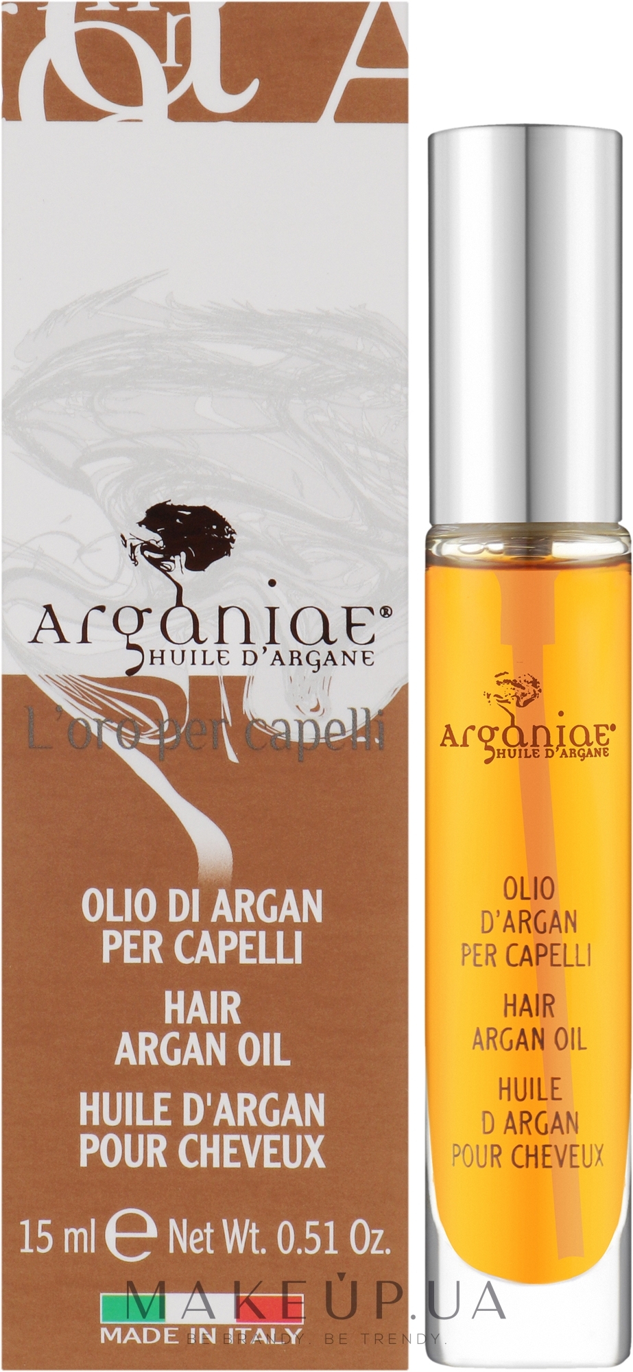 Чистое 100% органическое аргановое масло для всех типов волос в спрее - Arganiae L'oro Liquido — фото 15ml