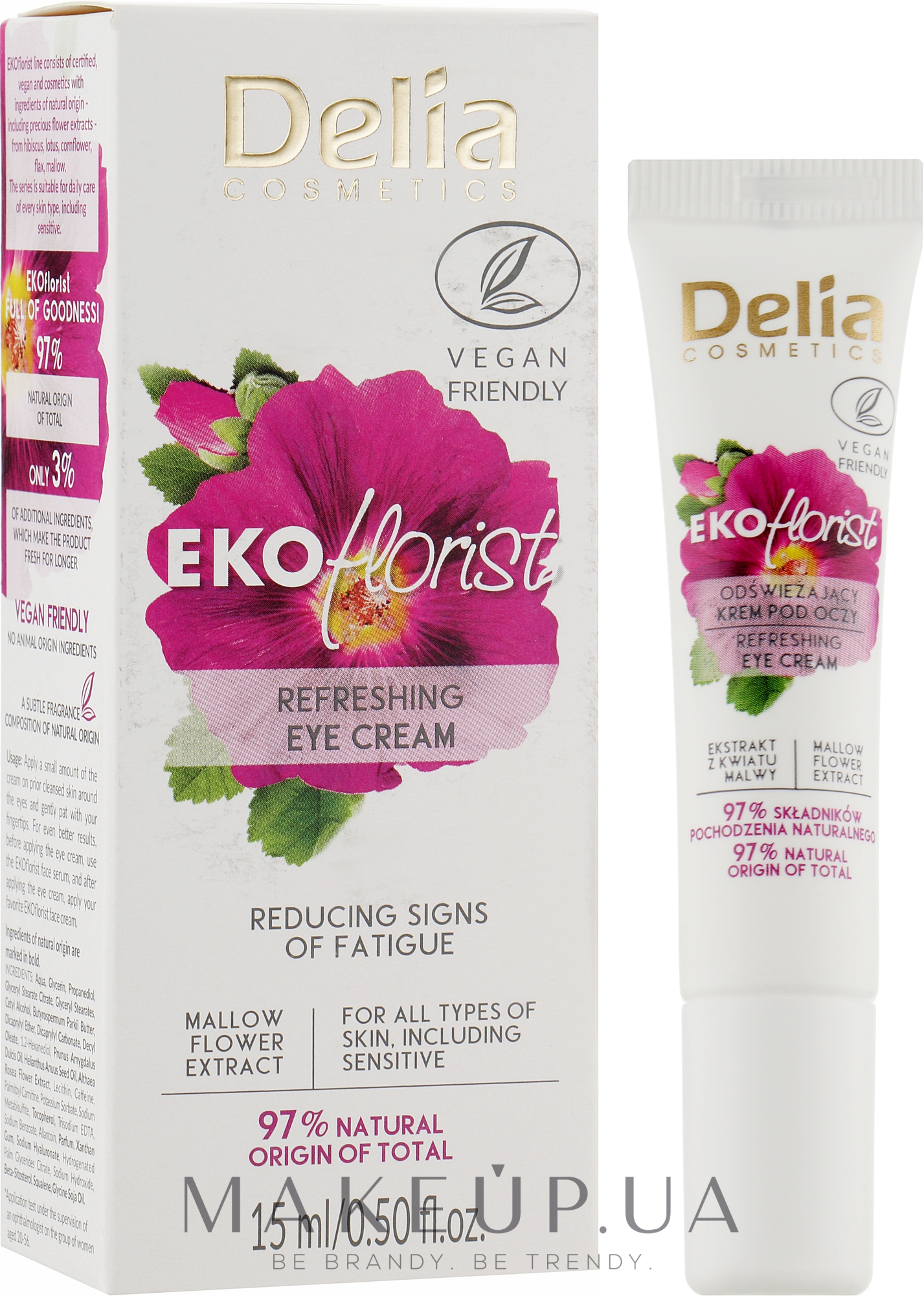 Освежающий крем под глаза - Delia Cosmetics Ekoflorist — фото 15ml