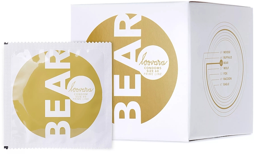 Презервативи латексні 60 мм, 12 шт. - Loovara Bear Condoms Size 60 — фото N1