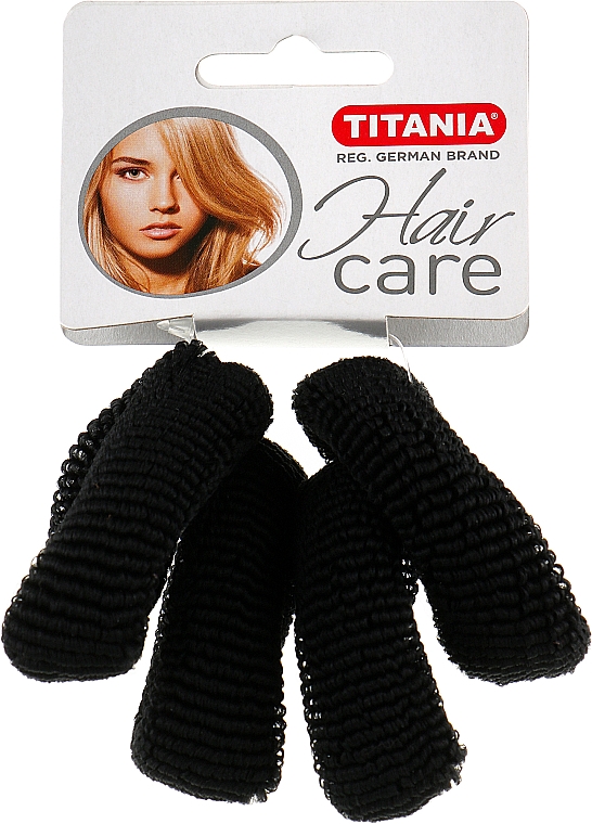 Зажим для волосся великий, 4 шт., чорний - Titania — фото N1