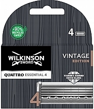 Парфумерія, косметика Змінні касети для гоління, 4 шт. - Wilkinson Sword Quattro Essential 4 Vintage Edition