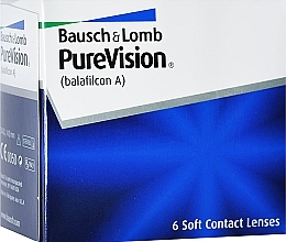 Контактные линзы, радиус кривизны 8.6мм, 6шт. - Bausch & Lomb PureVision — фото N1